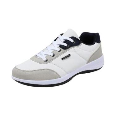 Imagem de Tênis Esportivos Masculinos De Couro Respirável Antiderrapante Novos B