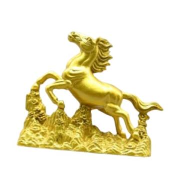 Imagem de Generic Estatueta de arte de cavalo, rica figura de Feng Shui para escritório, armário, quarto ou lareira, C