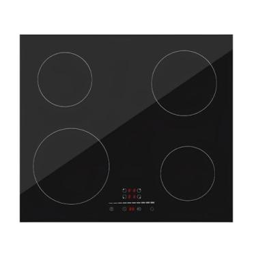Imagem de Cooktop Indução 4 Bocas 60cm Preto, Vidro Cerâmico Chinês, Controle Deslizante - 220-240V