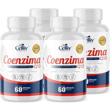 Imagem de Kit Com 4 - Coenzima Q10 100mg Por Porção 60 Cápsulas Celliv-Unissex