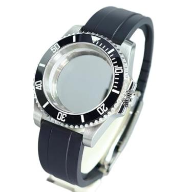 Imagem de FEIYASHI Caixa de relógio mecânico SUB Diver de 40 mm de aço inoxidável para movimento NH35 NH34/36/38 Miyota8215 8205 ETA2824 PT5000, Tampa inferior de vidro 2, For NH35/36/38 Movement, Caixa de