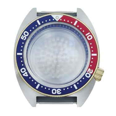 Imagem de FEIYASHI Caixa de relógio modificada à prova d'água de aço 10 ATM de 41 mm para NH35 NH34 NH36 Movimento SKX Abalone acessórios de relógio, Prata e ouro 11, Dark Black Chapter Ring, Caixa de relógio