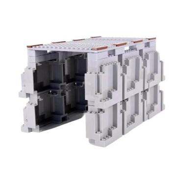 Imagem de Blocos De Montar De Trem Com Trilhos Retos E Curvos, Plataforma De Est