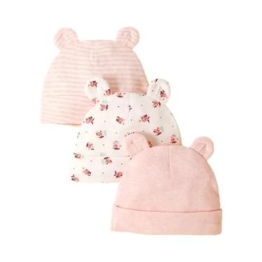 Imagem de Conjunto De 3 Peças De Chapéu Para Bebê Recém-Nascido Em Algodão Macio