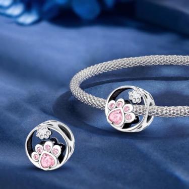 Imagem de 1 peça prata com estampa de pata moderna série de cães e gatos para mulheres, pulseiras, pulseiras, faça você mesmo, joias e roupas diárias, joias combinando, presentes de decoração para mulheres e