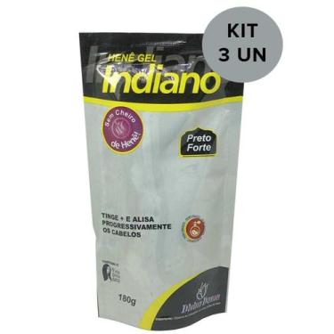 Imagem de Kit C/ 3un Hene Indiano Gel Forte 180g Divina Dama