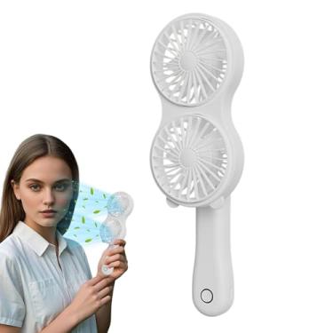 Imagem de Ventilador Portátil de Mão,Ventiladores Pessoais Pequenos - 3 Velocidades Recarregável para Clima Quente, para Escritório, Corrida, Jardinagem, Casamento, Caminhada, Churrasco e Praia