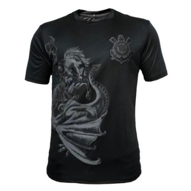 Imagem de Camisa Corinthians São Jorge Preta - Masculino, G, Preto