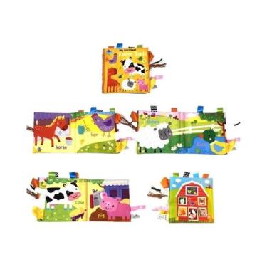 Imagem de Brinquedos Cognitivos Infantis Livro De Pano Com Caudas De Animais Pop