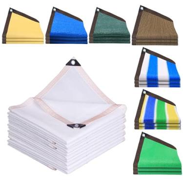 Imagem de 90% tecido protetor solar - Rede de sombreamento branca de 9 x 9 m com ilhós reforçados para pátio, pérgola, varanda, galinheiro, canil - proteção UV, tecido externo durável