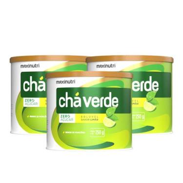 Imagem de Kit 3 Chá Verde Solúvel Zero Calorias Sabor Limão 250g Maxinutri