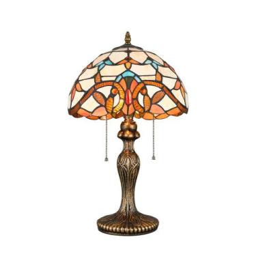 Imagem de Abajur Tiffany Colorido Iluminação Decorativa Vintage para Sala e Quar