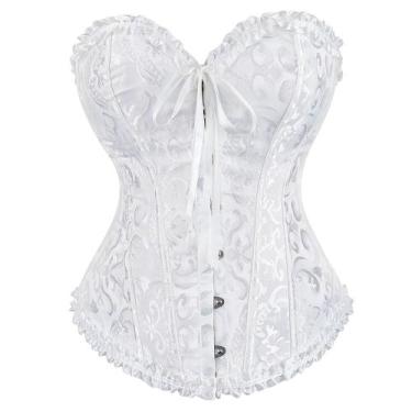Imagem de Corpete Corset Espartilho Cinta Modela Cintura Floral - Modas Fagundes