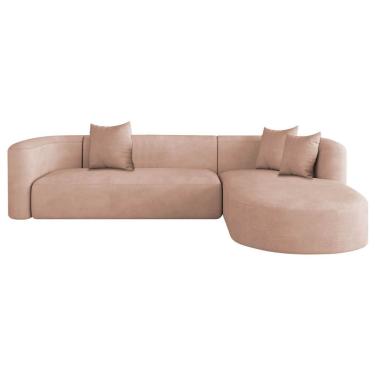 Imagem de Sofá Modular Celinne Luxuoso Sala De Estar Decoração Luxo 265cm Suede Rosê