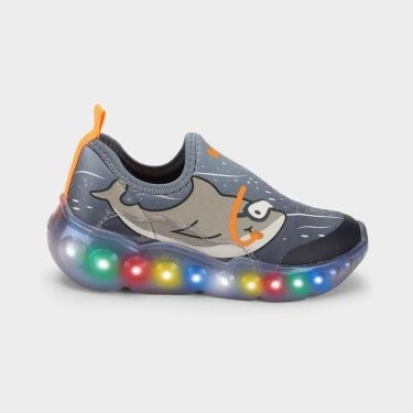 Imagem de Tênis Infantil de Luz Bibi Roller Celebration 3.0 Azul de Tubarão-Masculino