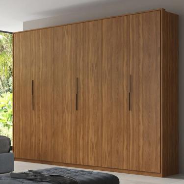 Imagem de Guarda Roupa Casal Atrice 6 Portas Giro 6 Gavetas MDP Amêndoa Demóbile