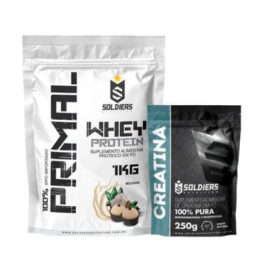 Imagem de Kit Whey Protein Primal 1Kg Beijinho e Creatina 250g Soldiers Nutritio