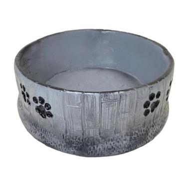 Imagem de Comedouro Pet com Patinhas Tigela em Resina Bebedouro Cachorro Gato - 