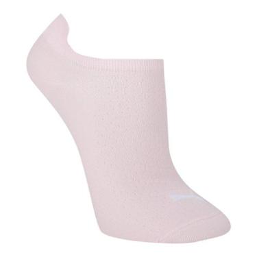 Imagem de Meia Puma Sapatilha Feminina, Rosa, Branco, 34/39
