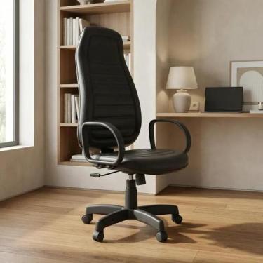 Imagem de Cadeira de Escritório Presidente Giratória com Braços Ergonômica NR17 