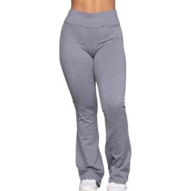 Imagem de Calça Legging Suplex Flare Serra e Mar Modas Boca de Sino Bailarina Cintura Cós Alto Mo...