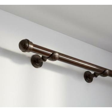 Imagem de Kit Varão para Cortina 19mm Fino ou 28mm Grosso com Ponteiras Bastão p