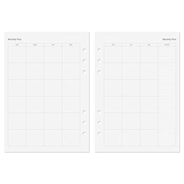 Imagem de Recargas de inserção Discagenda Planner 6 orifícios para anel 120 gsm 80 lb, Monthly, A5