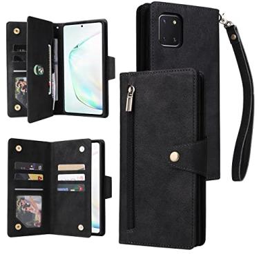 Imagem de Smartphone Protective Thone Flip Capas Para a Samsung Galaxy. A81 / M60 / Note10 Caso Lite, Multi-card Zipper Carteira Phone Case Folio Flip Wallet Magnético Carteira Caso Capa Telefone Capa Para Sams