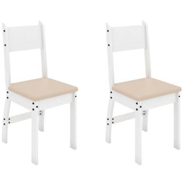 Imagem de Cadeiras Para Cozinha Kit 2 Cadeiras Milano Branco/savana - Poliman Móveis