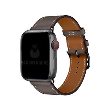 Imagem de Pulseira Couro Single Tour, compatível com Apple Watch (Etoupe/Preto, 38/40/41)