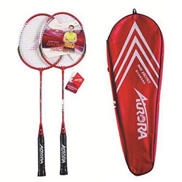 Imagem de HiXB Raquete de Badminton Ternos para dois jogadores Esportes ao ar livre e Fitness Pacote inclui 3 capas de badminton e transporte adequadas para presentes de crianças adultos, vermelhoTwo