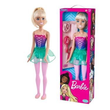 Imagem de Boneca Barbie Gigante Bailarina 70 Cm Com Acessórios - Pupee