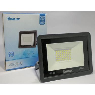 Imagem de Refletor Slim Led 50W Opalux 6500K Luz Branca Bivolt Ip66