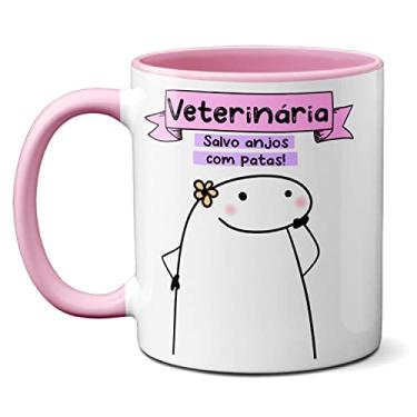 Imagem de Caneca Veterinária Salvo Anjos De Patas! Presente Fofo (Rosa)