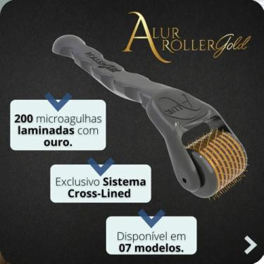 Imagem de Rolo Para Microagulhamento Dermaroller Roller Gold 1,5mm Alur
