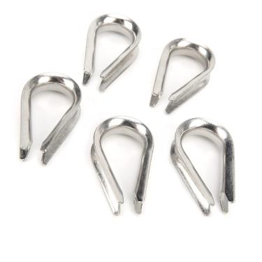 Imagem de Braçadeiras de dedais, braçadeira de corda de fio de prata leve fácil de transportar aço inoxidável para equipamento industrial e corda de fio para marinha