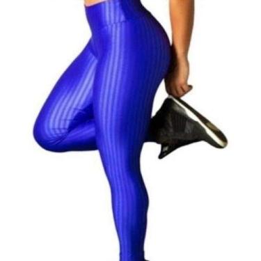 Imagem de Calça Fitness Legging 3D Cirrê Academia Inverno Crossfit (Azul Royal, G)