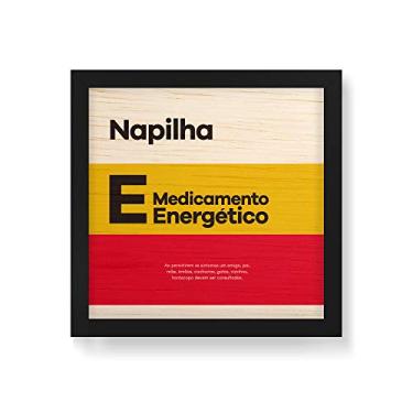 Imagem de Arte Maníacos Quadro Decorativo em Madeira Napilha - 30x30cm (Moldura caixa em laca preta)