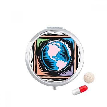 Imagem de Mysterious Blue Earth Caixa de armazenamento de medicamentos com gravação de elemento mexicano