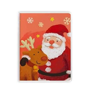 Imagem de Caderno de Natal Papai Noel, flocos de neve, alce, capa de chiclete, diário de capa macia