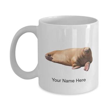 Imagem de Caneca de morsa personalizada, copo de café de morsa, ideia de presente de morsa, copo de morsa personalizada, caneca de morsa personalizada - Caneca de café de 325 ml
