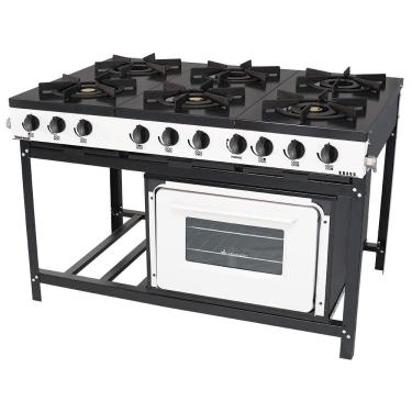 Imagem de Fogão Profissional Venâncio 6 Bocas Linha Bravo com Forno Branco BR6BFBR