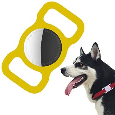 Imagem de Capa protetora compatível com Apple AirTag, GPS rastreando coleira para cães e gatos, acessórios para coleira para animais de estimação, capa protetora de silicone leve, macia, antiarranhões,