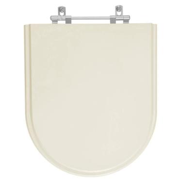 Imagem de Assento Sanitário Tampa de Vaso Madeira MDF Laqueado Carrara para bacia Deca 6lpf