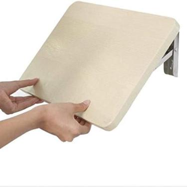 Imagem de Pequena Mesa Dobrável Montada Na Parede, Prateleira Flutuante De Madeira, Bancada De Mesa Para Computador, Estante DIY Suspensa, Prateleiras De Escritório, 30 * 21 Cm/12 * 8 Pol.,60*36cm/24*14 Pol