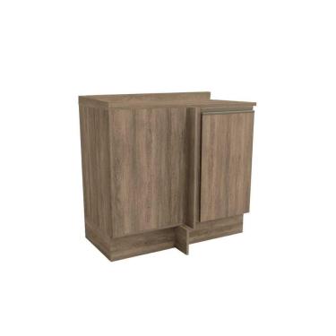 Imagem de Gabinete de Cozinha Modulado Balcão Maxxi G748 Canto Reto 1 Porta c/Tampo 80cm Nogal/Nogal - Kappesberg