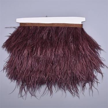 Imagem de 10 metros de penas de avestruz na fita 8-10 cm franja de saia em fita guarnições de penas de avestruz guarnições de costura cor 19