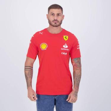 Imagem de Camiseta Puma Scuderia Ferrari Team Vermelha E Branca