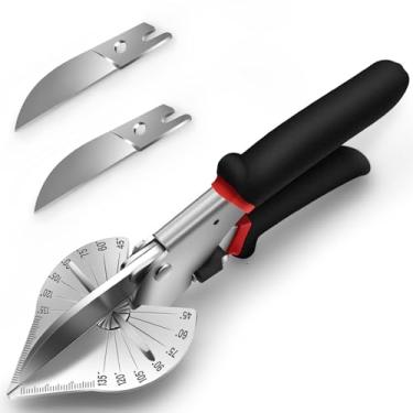 Imagem de Cortador de ângulo de esquadria para moldagem de PVC de plástico de madeira, ferramenta de corte angular ajustável de 45 a 135 graus com lâminas de substituição