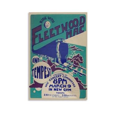 Imagem de OFITIN Pôster vintage Fleetwood Mac banda de rock pôsteres para quarto, pôsteres estéticos, pintura decorativa, arte de parede em tela, 12 x 18 polegadas (30 x 45 cm)